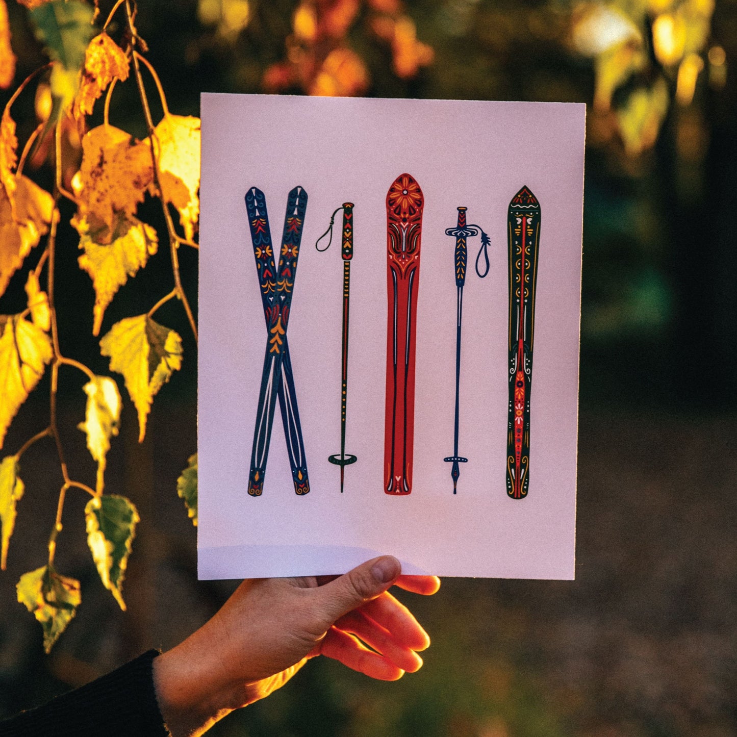 Apres Ski - Nordic Skis Print - Cabin Art - Ski Art - Winter Decor - Modern Cabin - Ski Wall decor - ski gifts- wall decor