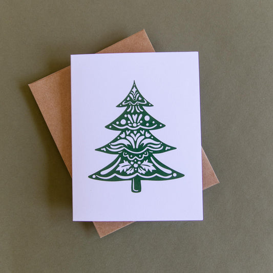 Pine Tree Blank Greeting Card - Card - Gift - Nordic Design - Holiday Card - Winter Card