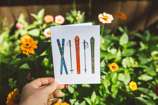 Nordic Skis Greeting Card - Blank Card - Cards - Skis - Gift - Nordic - Apres Ski