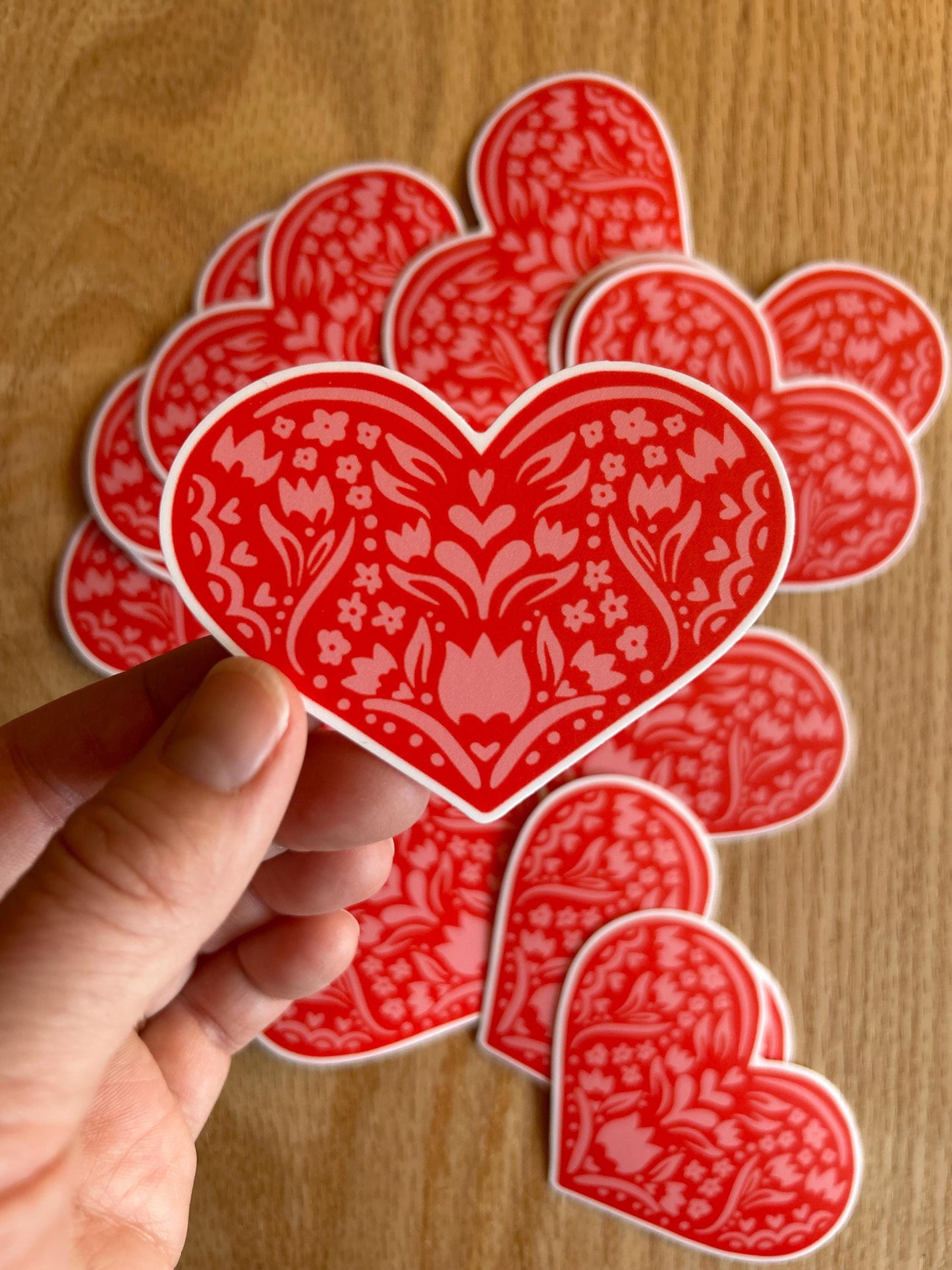 Floral Heart Sticker -Bumper Sticker - Water bottle sticker - Waterproof Sticker - Cute - Nordic- Valentine’s Day - Heart Sticker