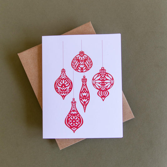 Ornaments Blank Greeting Card - Card - Gift - Nordic Design - Holiday Card - Winter Card