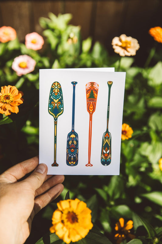 Canoe Paddles Greeting Card - Blank Card - Lake Life - Summer