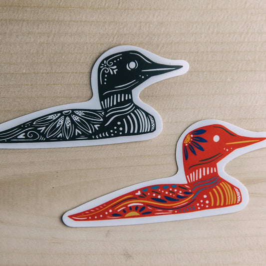 Loon Sticker - Minnesota Loon - Maine Loon - Water Bottle Sticker-Bumper Sticker