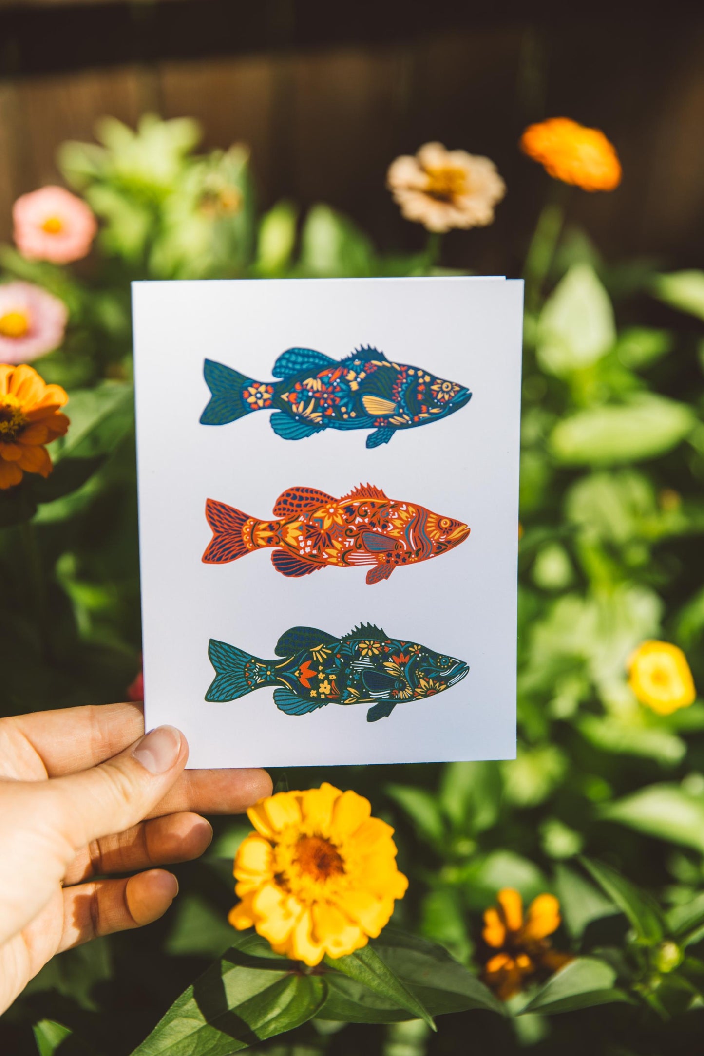 Fish Greeting Card - Blank Card - Lake Life - Summer - Gone Fishin'-Mail