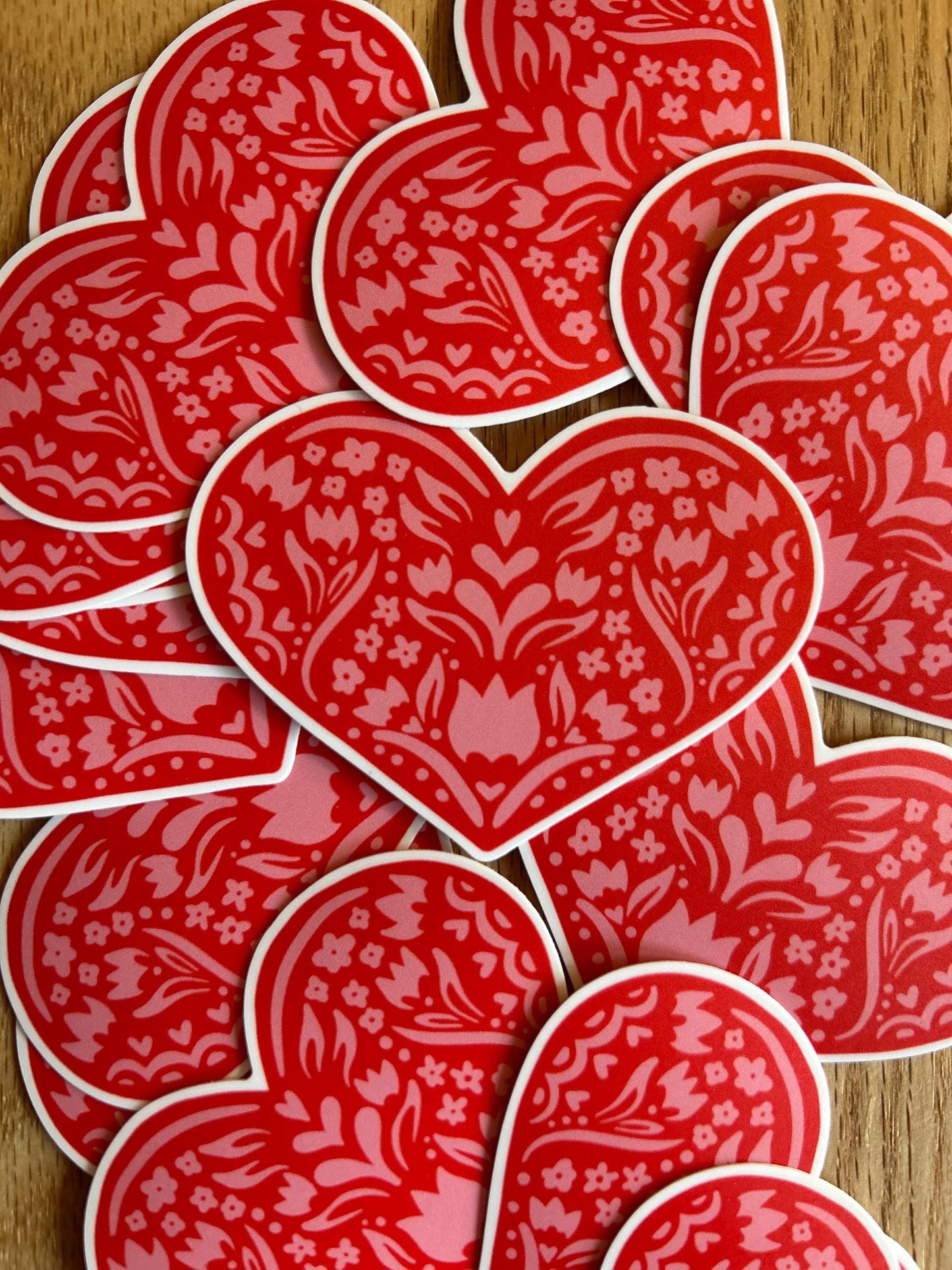 Floral Heart Sticker -Bumper Sticker - Water bottle sticker - Waterproof Sticker - Cute - Nordic- Valentine’s Day - Heart Sticker
