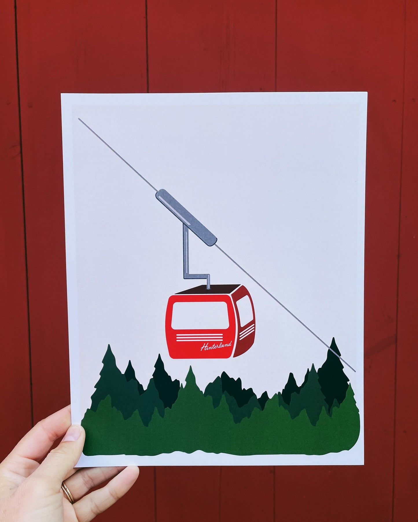 Ski Lift Print - Cabin Art - Cabin Decor - Ski Gondola - Ski Art - Winter Art - Snow Art-Skis