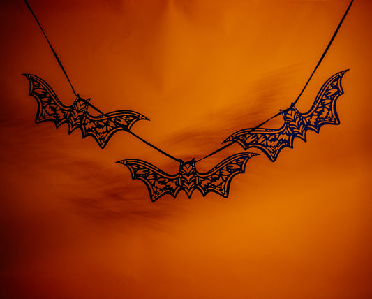Halloween Bat Paper Garland - Set of 3