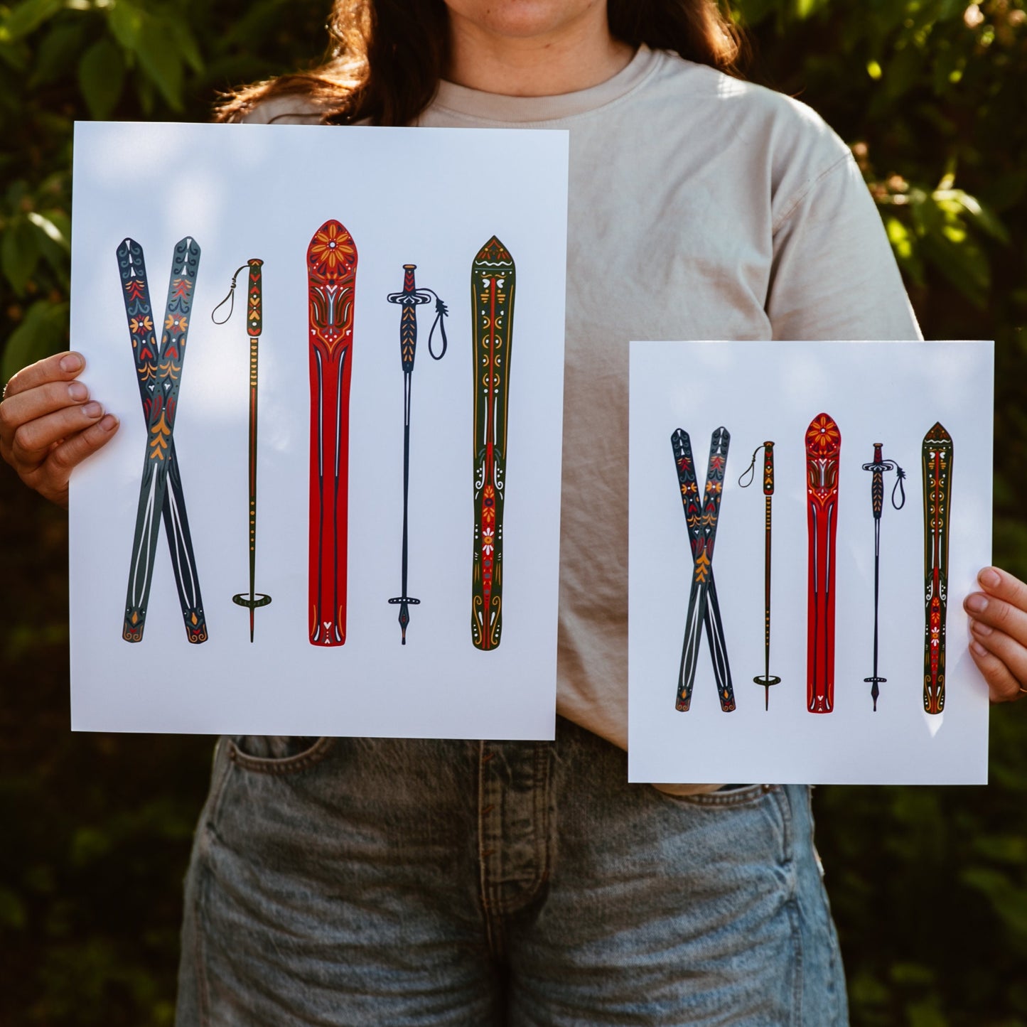 Apres Ski - Nordic Skis Print - Cabin Art - Ski Art - Winter Decor - Modern Cabin - Ski Wall decor - ski gifts- wall decor