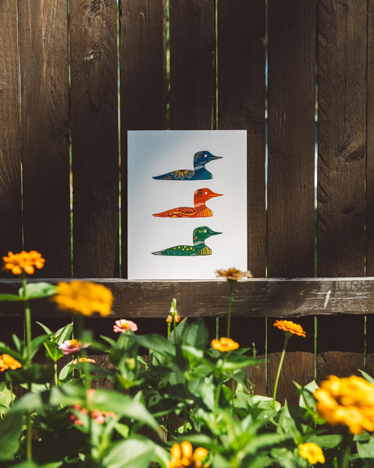 Loon Art- Cabin Art - Cabin Decor - Minnesota - Maine - North - Up North - Loon Print - Lakeside - Lake