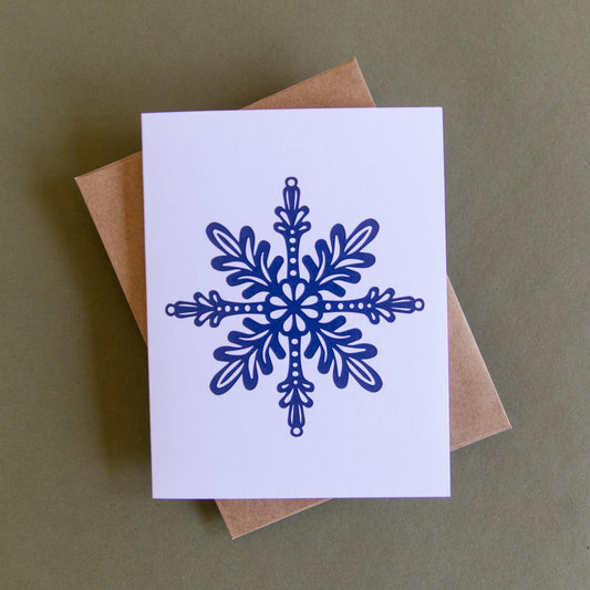 Snowflake Blank Greeting Card - Card - Gift - Nordic Design - Holiday Card - Winter Card
