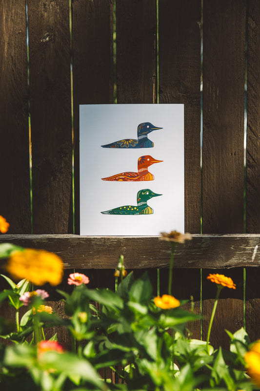 Loon Art- Cabin Art - Cabin Decor - Minnesota - Maine - North - Up North - Loon Print - Lakeside - Lake