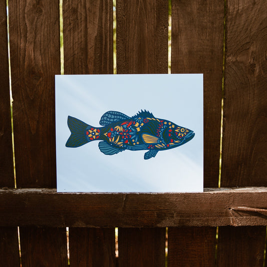 Fish Art- Fishing Decor - Minnesota Art - Lake House Art - Fishing Lover Wall Art - Bass Print