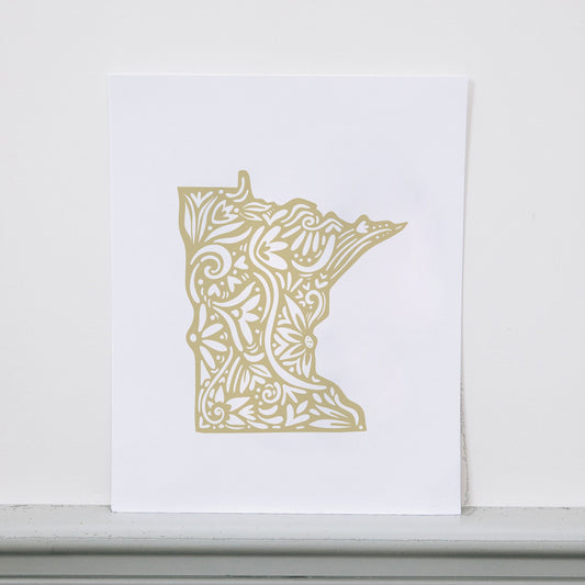 Minnesota State - Midwest - Minnesotan - MN Art - Cabin Decor