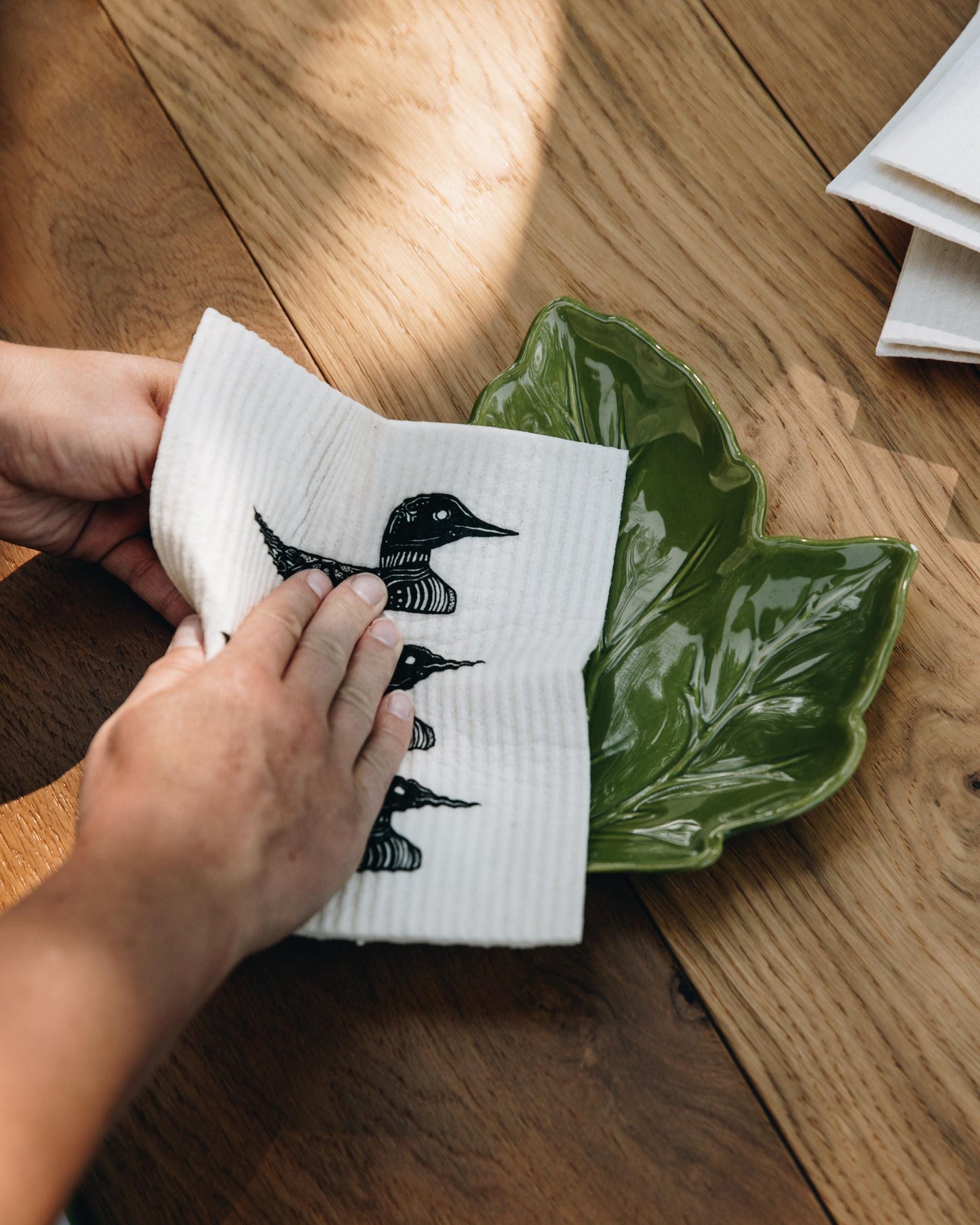 Common Loon Nordic Swedish Dish Cloth - Swedish Dish Towel - Eco Friendly - Reusable Paper Towel