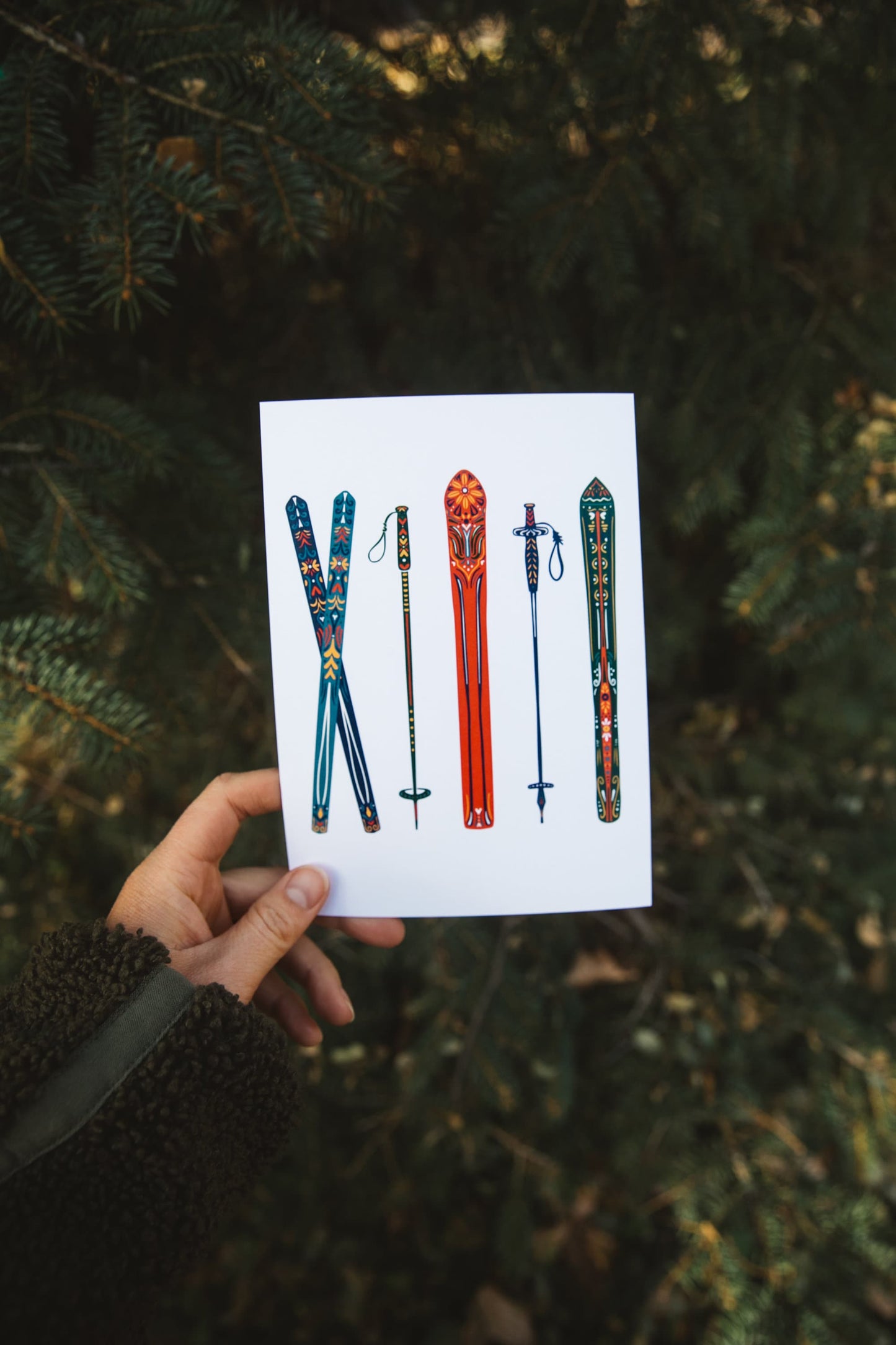 Apres Ski - Nordic Skis Print - Cabin Art - Ski Art - Winter Decor - Modern Cabin - Ski Wall decor - ski gifts- wall decor