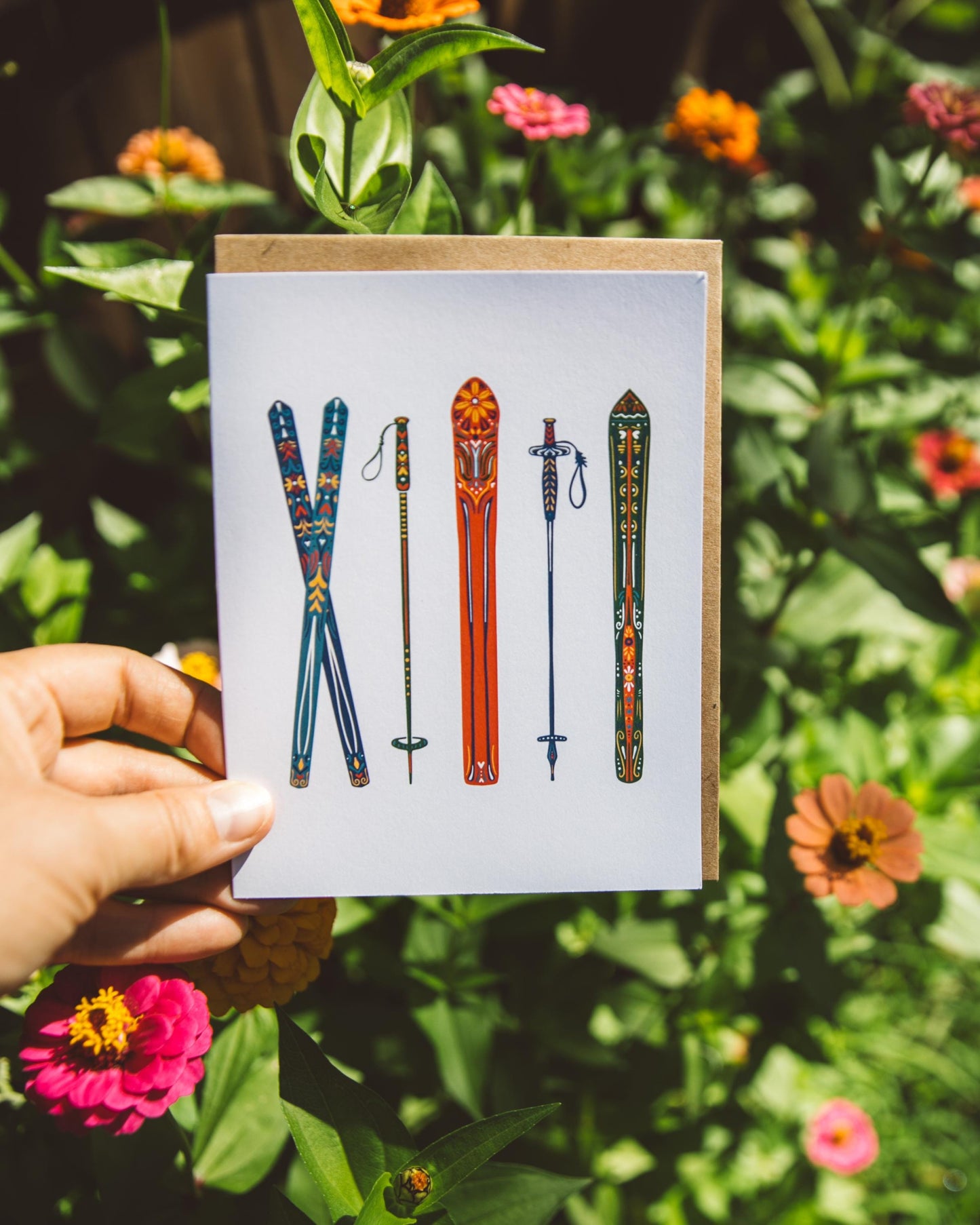 Nordic Skis Greeting Card - Blank Card - Cards - Skis - Gift - Nordic - Apres Ski