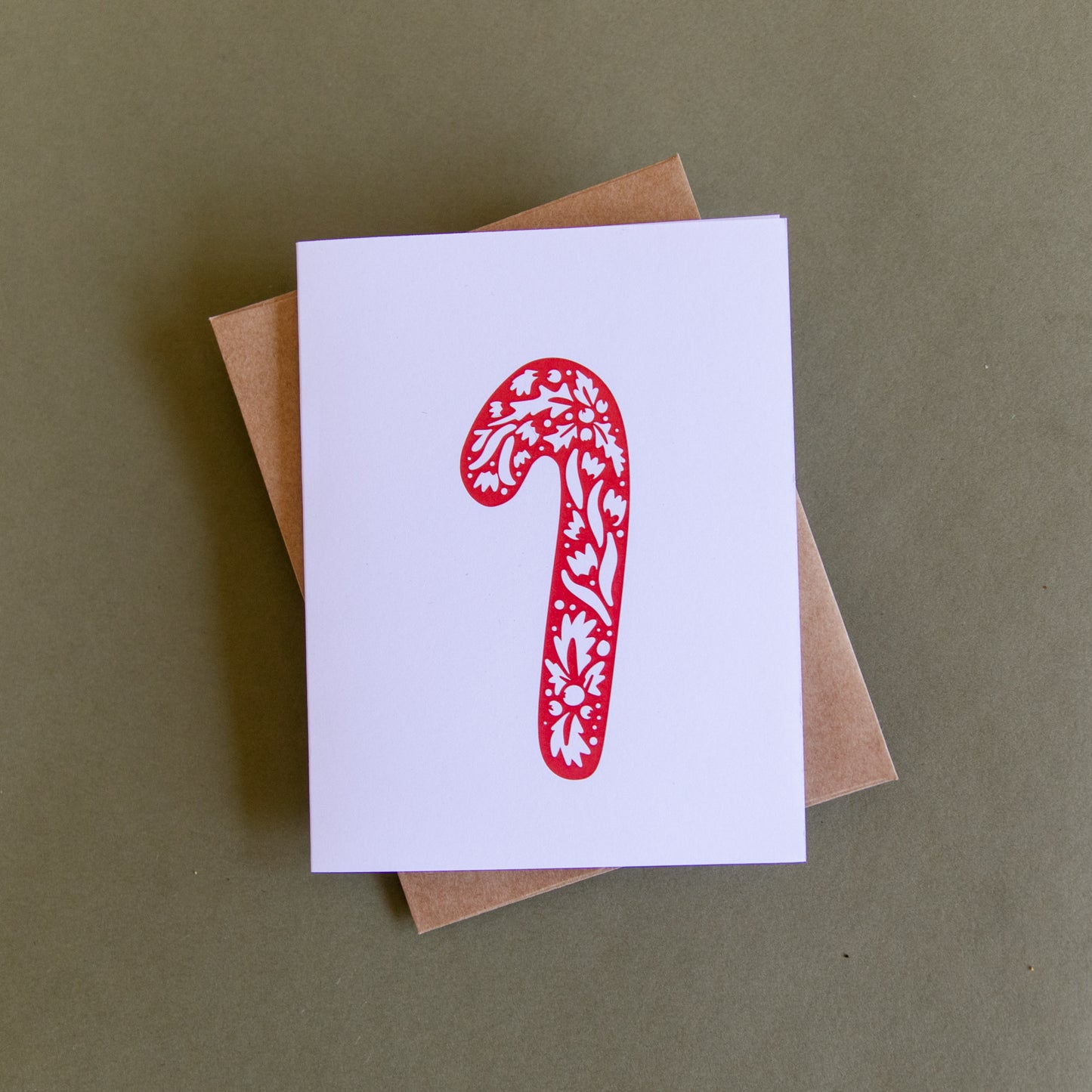 Candy Cane Blank Holiday Greeting Card