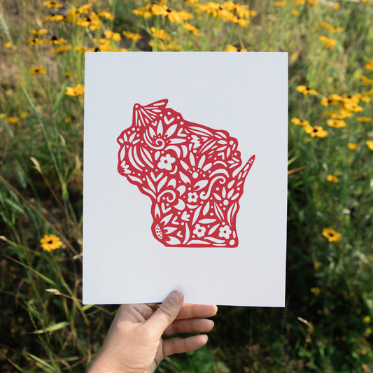 Wisconsin State Art - Wisconsin Print - Wall Art - On Wisconsin