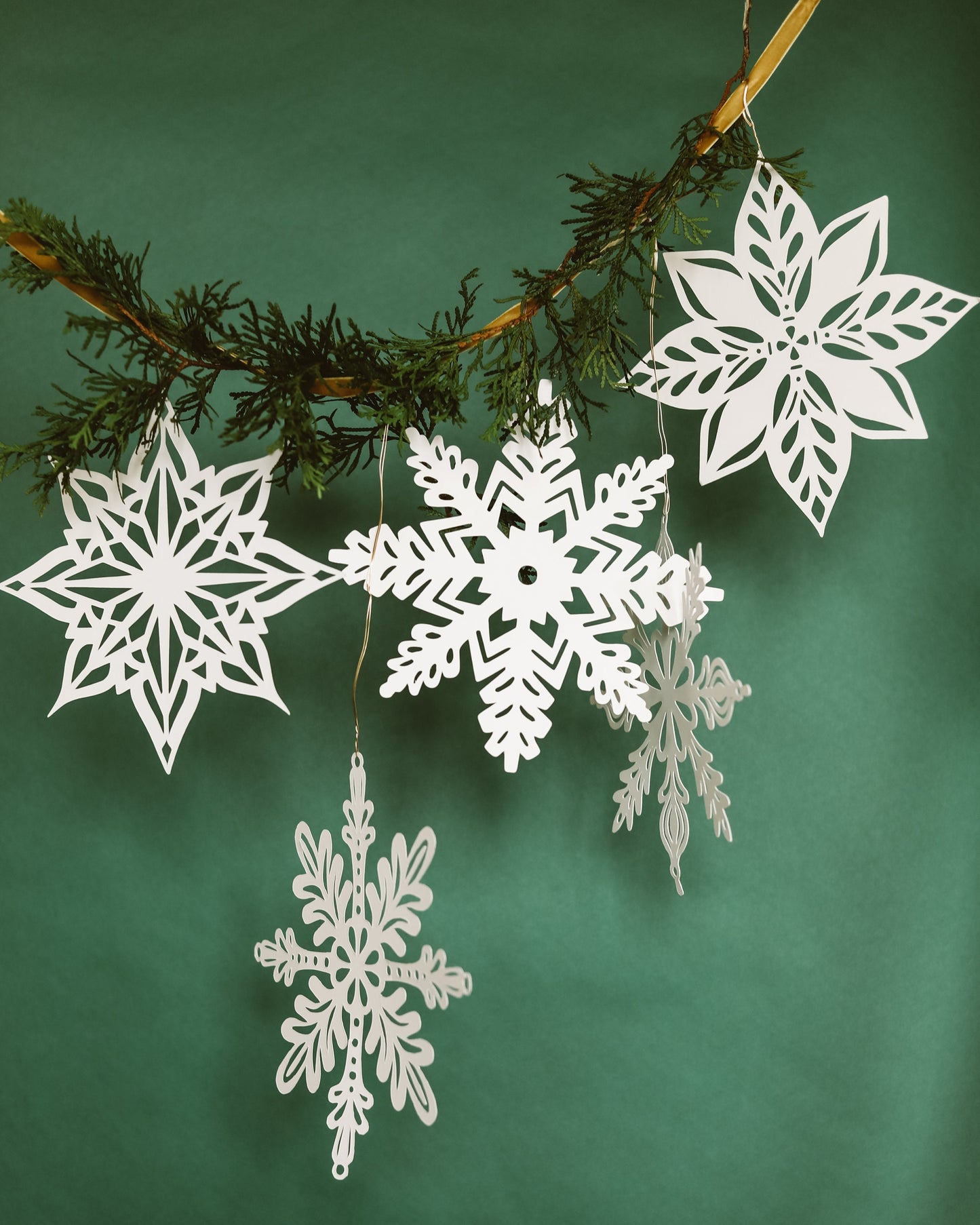 Paper Snowflakes set of 5 Holiday Decor