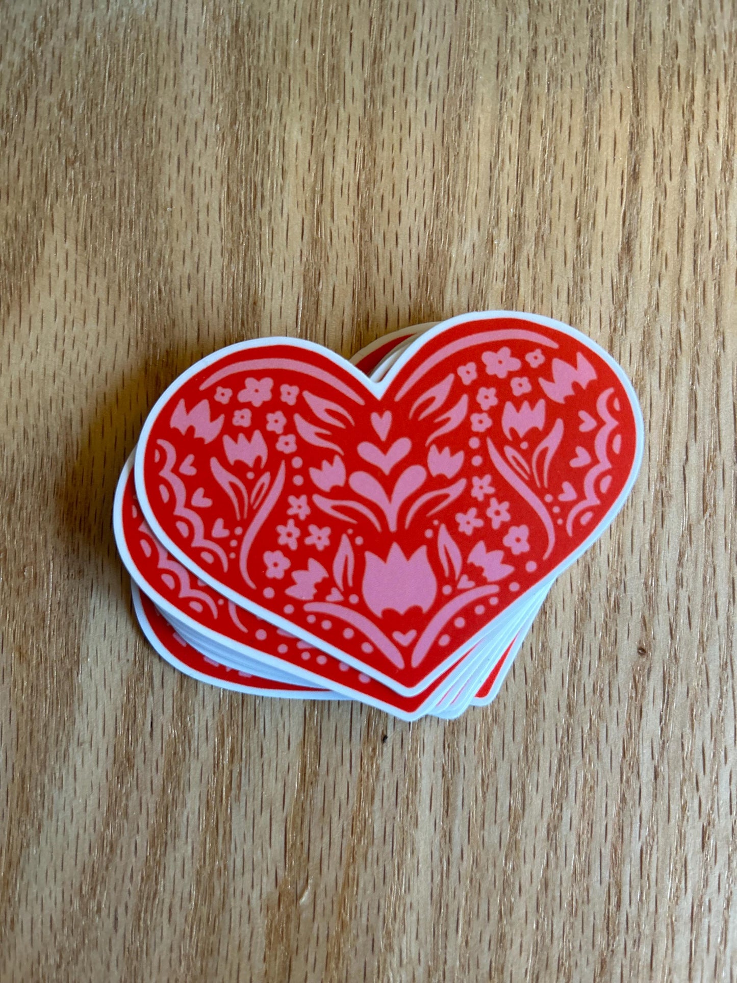 Floral Heart Sticker -Bumper Sticker - Water bottle sticker - Waterproof Sticker - Cute - Nordic- Valentine’s Day - Heart Sticker