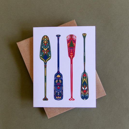 Canoe Paddles Greeting Card - Blank Card - Lake Life - Summer