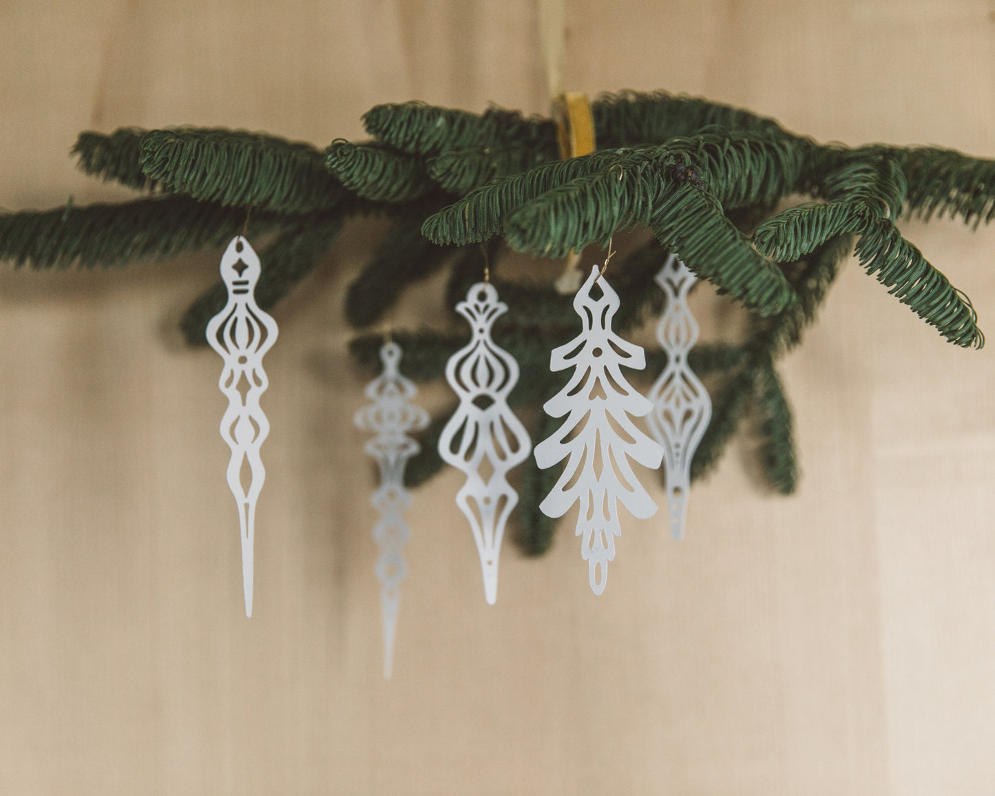 Cardstock Paper Icicles - set of 10 - hand drawn - Ornate Icicles - Snowflakes - Holiday Decor - Unique Paper Decorations