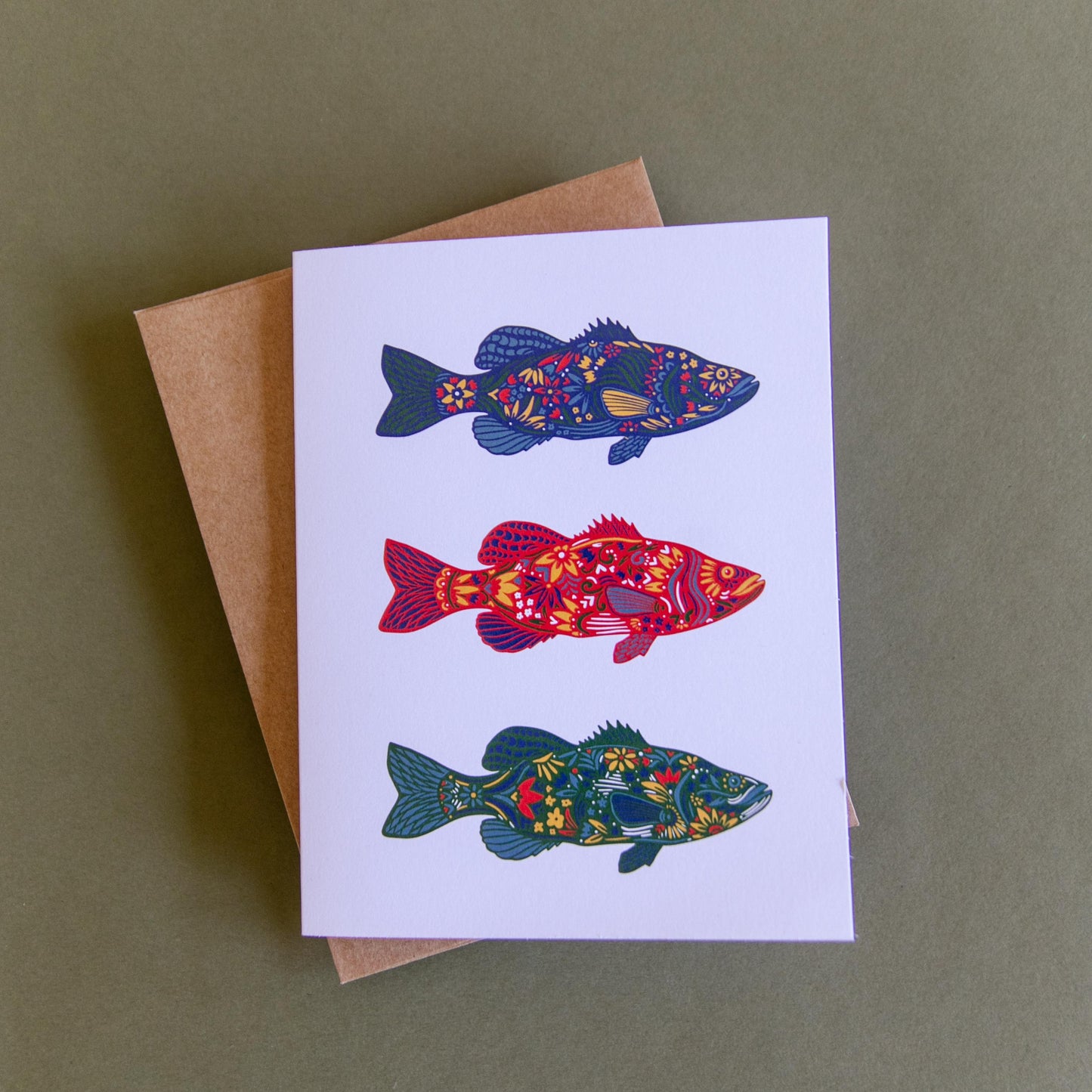 Fish Greeting Card - Blank Card - Lake Life - Summer - Gone Fishin'-Mail