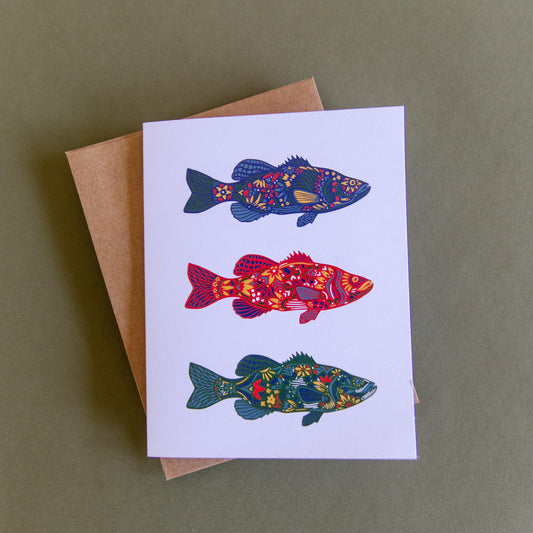 Fish Greeting Card - Blank Card - Lake Life - Summer - Gone Fishin'-Mail