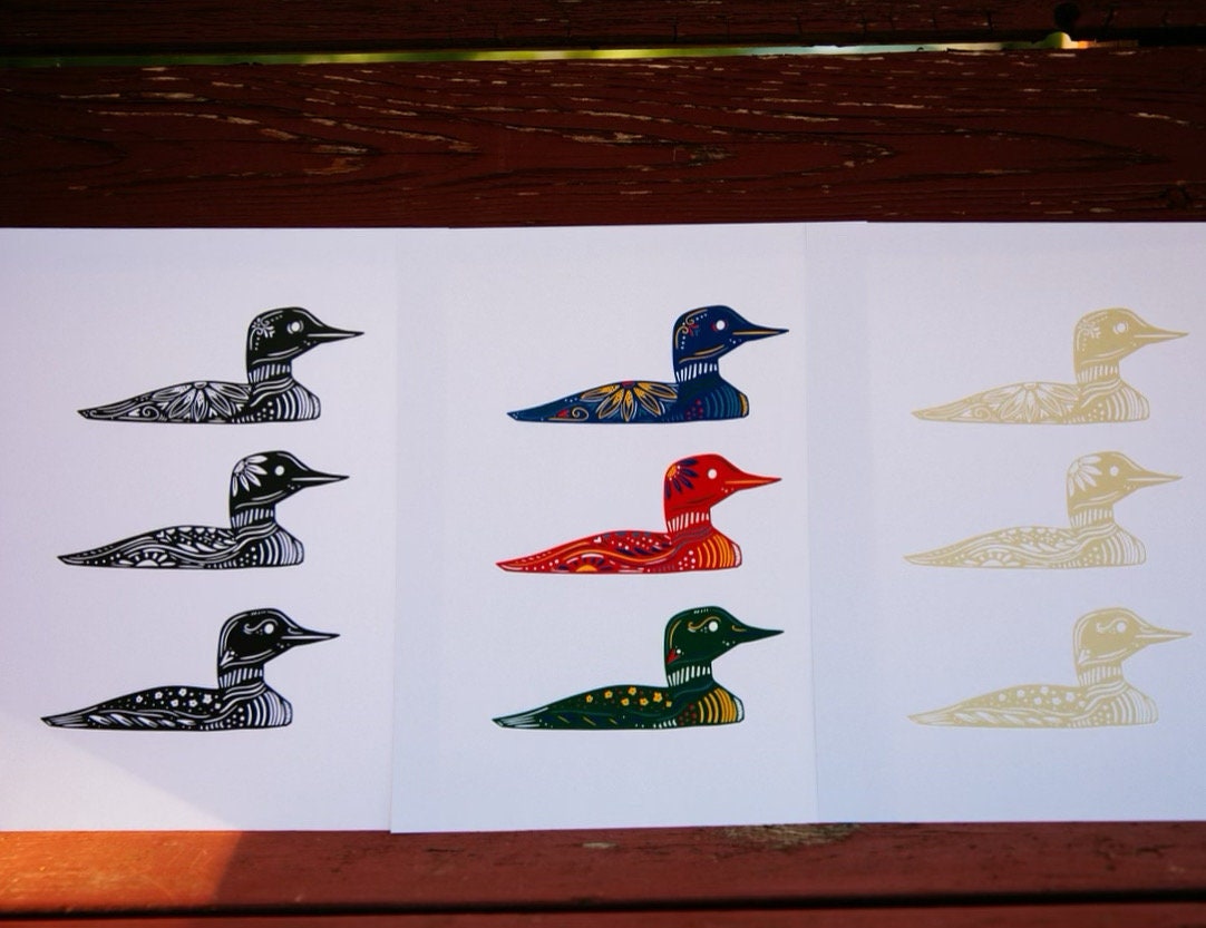 Loon Art- Cabin Art - Cabin Decor - Minnesota - Maine - North - Up North - Loon Print - Lakeside - Lake