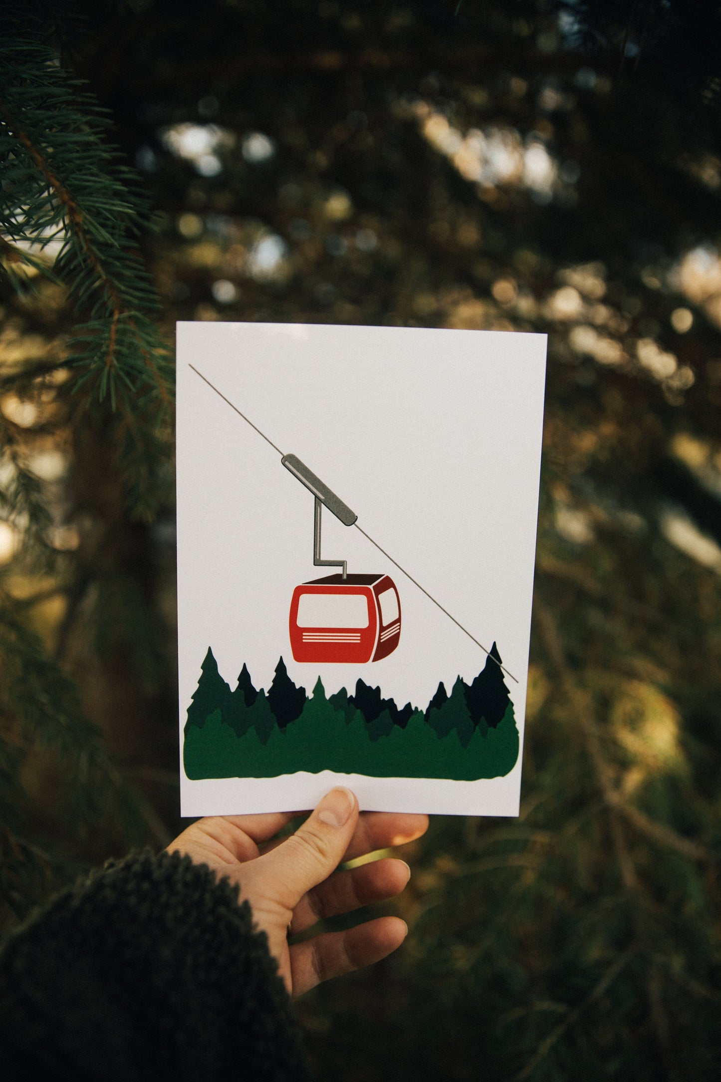 Ski Lift Print - Cabin Art - Cabin Decor - Ski Gondola - Ski Art - Winter Art - Snow Art-Skis