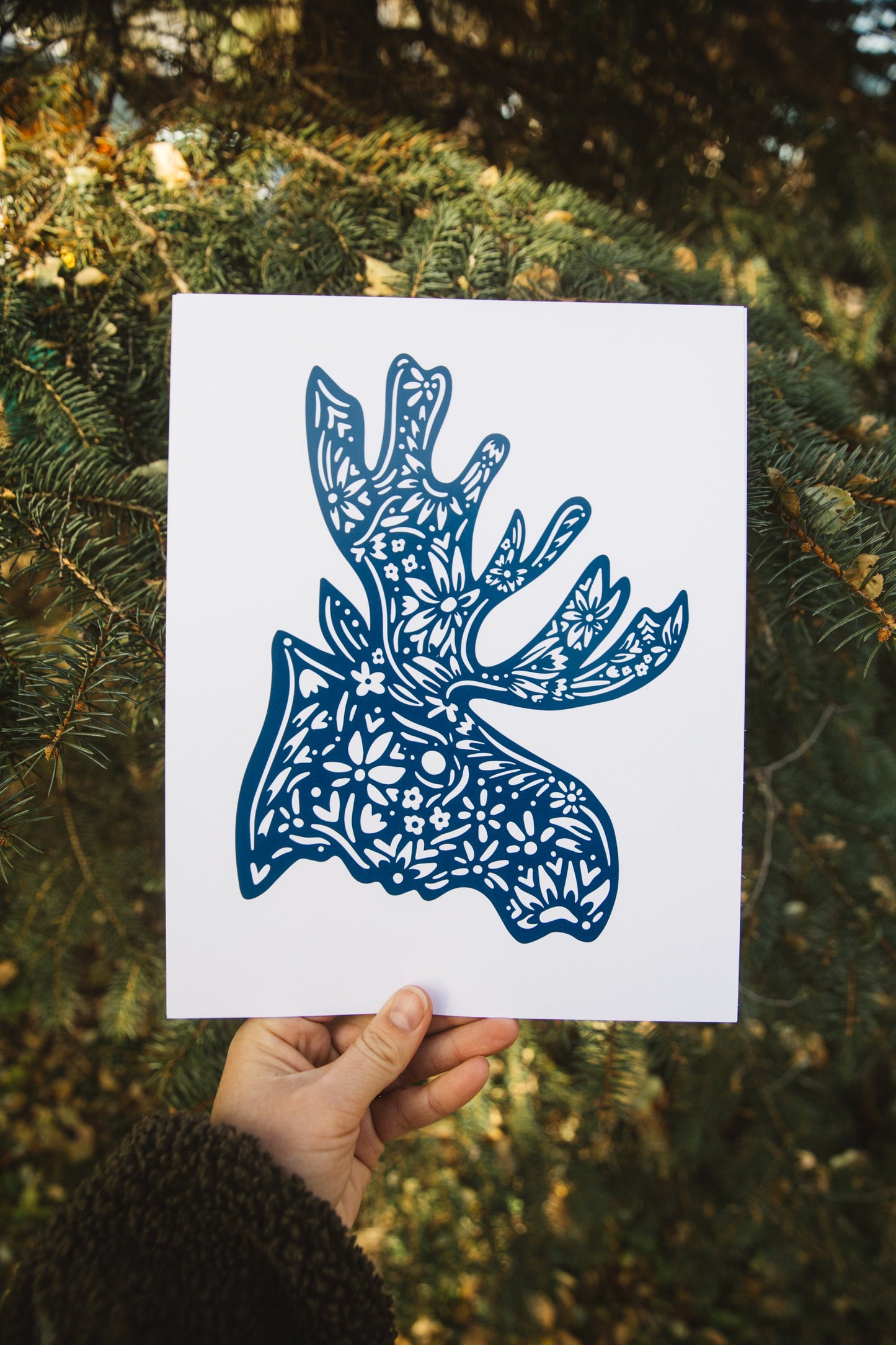 Nordic Moose - Moose Art - Moose Wall Art - Cabin Decor - Cozy Decor - Lake Life - Up North Art