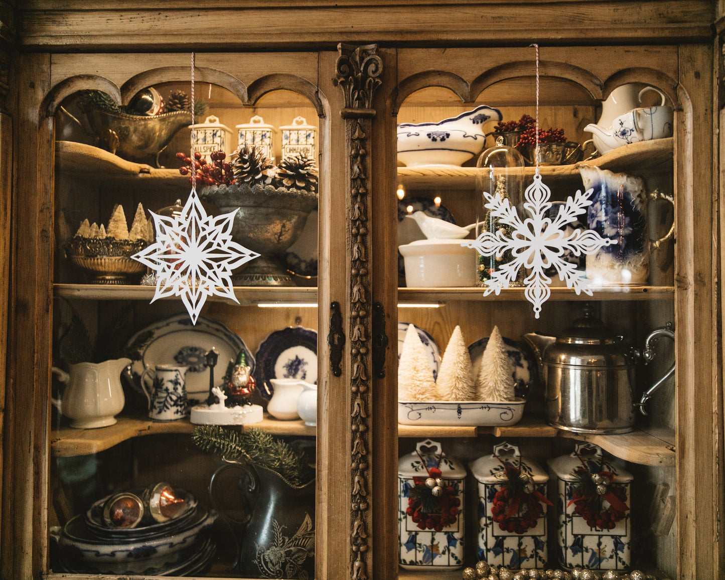 Paper Snowflakes set of 5 Holiday Decor