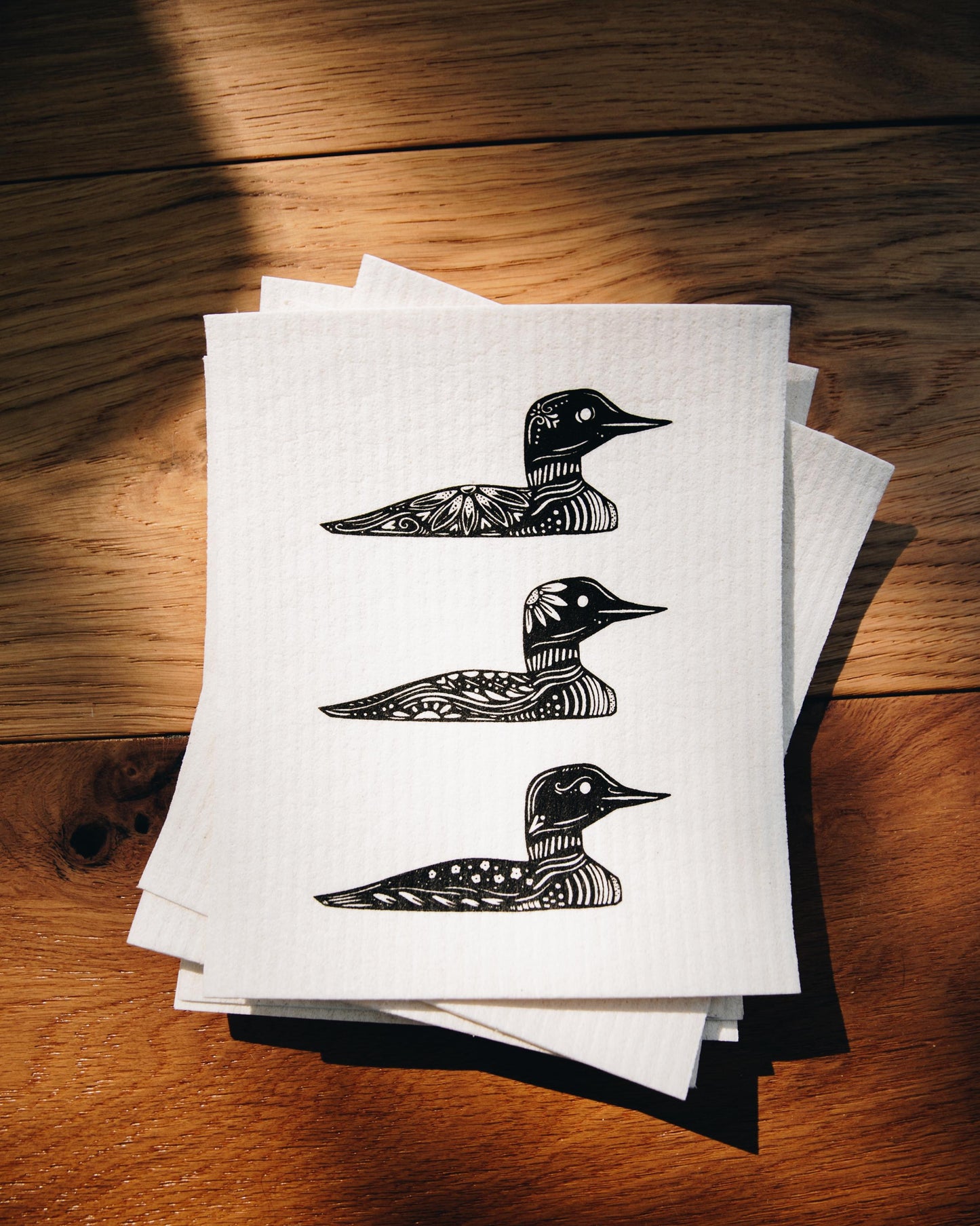 Common Loon Nordic Swedish Dish Cloth - Swedish Dish Towel - Eco Friendly - Reusable Paper Towel