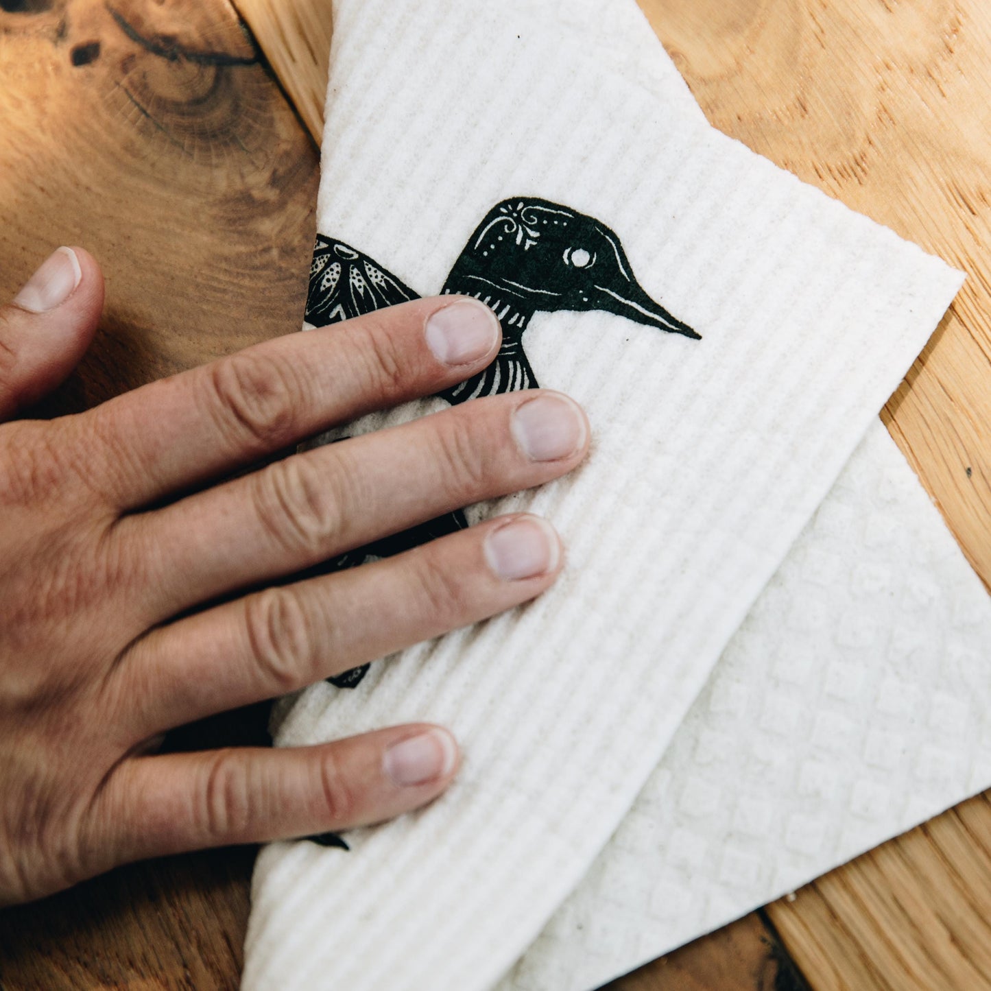 Common Loon Nordic Swedish Dish Cloth - Swedish Dish Towel - Eco Friendly - Reusable Paper Towel