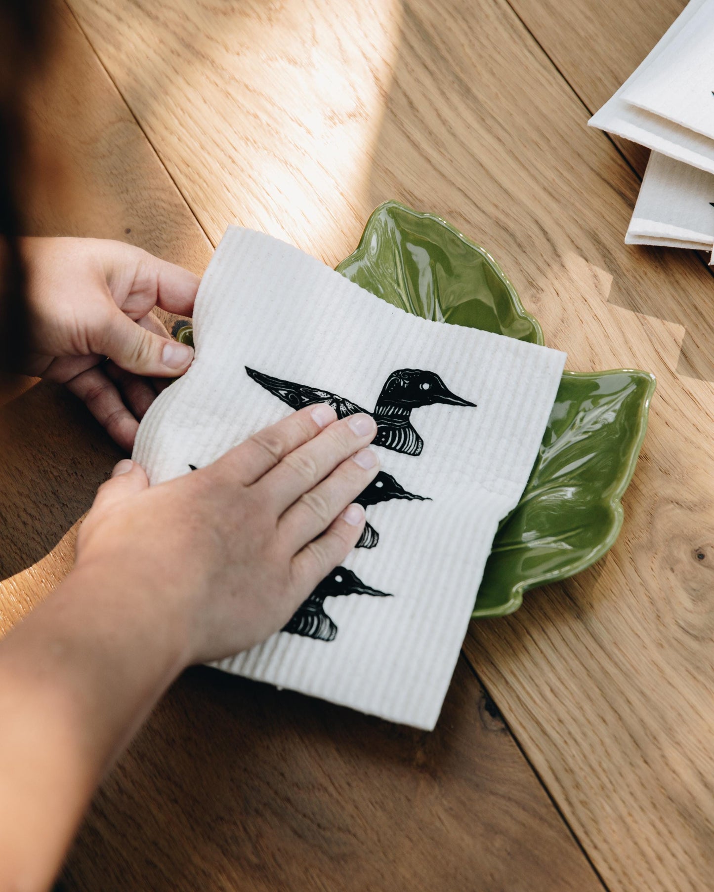 Common Loon Nordic Swedish Dish Cloth - Swedish Dish Towel - Eco Friendly - Reusable Paper Towel