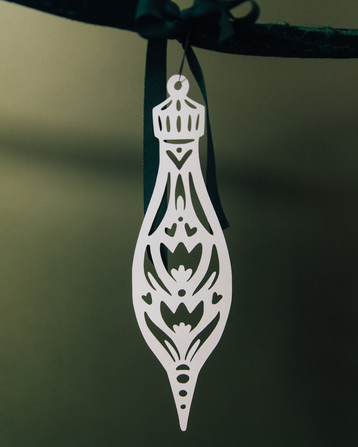 Large paper ornament close-up - unique hand-cut Nordic holiday decor by Hinterland Goods