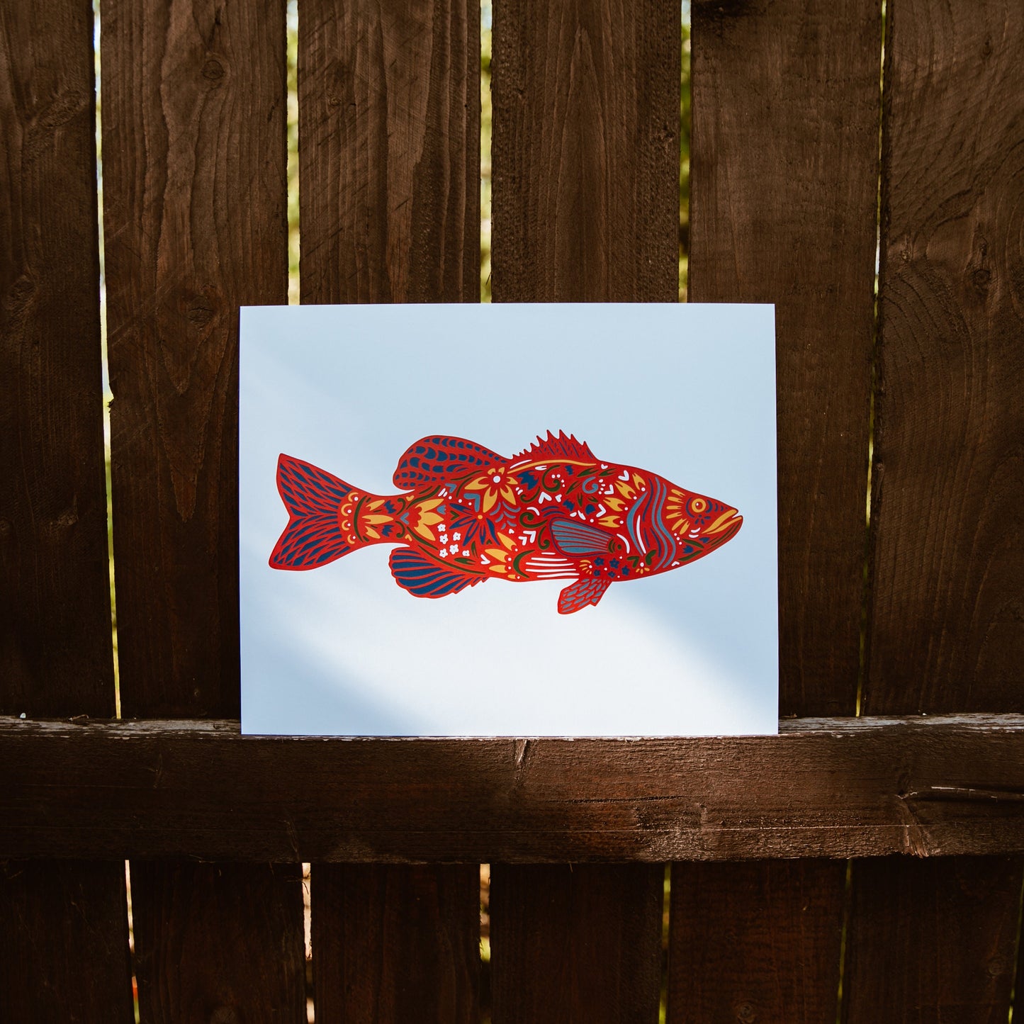 Fish Art- Fishing Decor - Minnesota Art - Lake House Art - Fishing Lover Wall Art - Bass Print