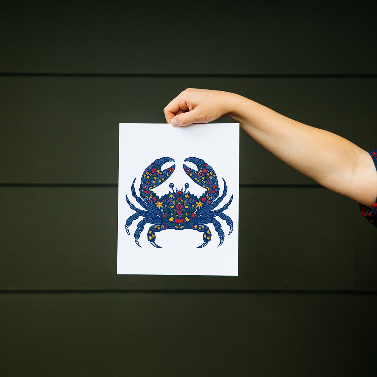 Folk Art Crab Print