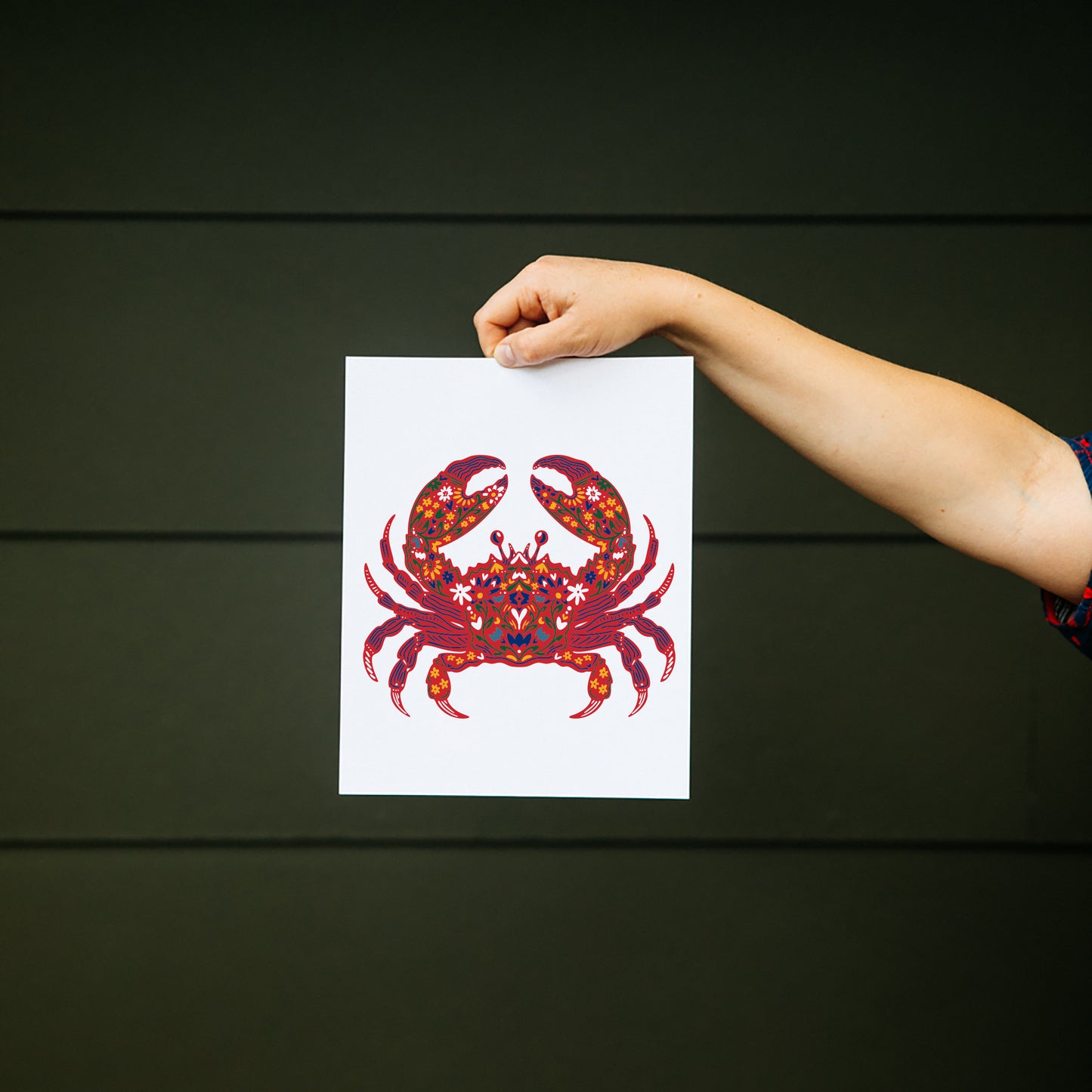 Folk Art Crab Print