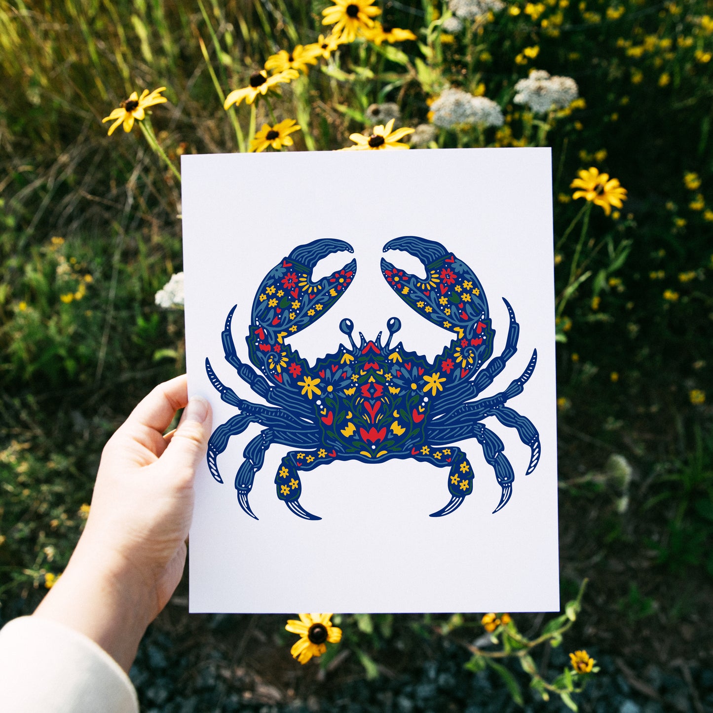 Folk Art Crab Print