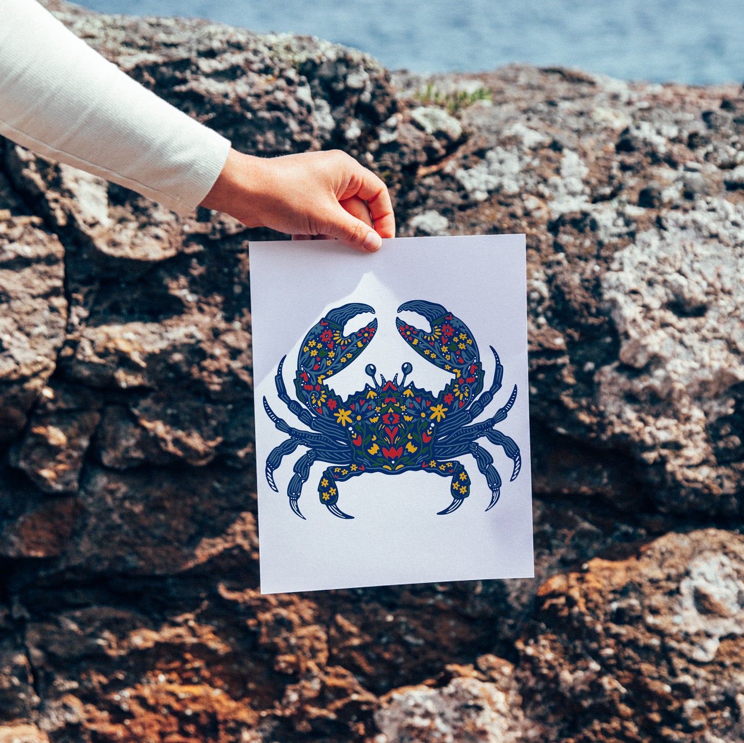 Folk Art Crab Print