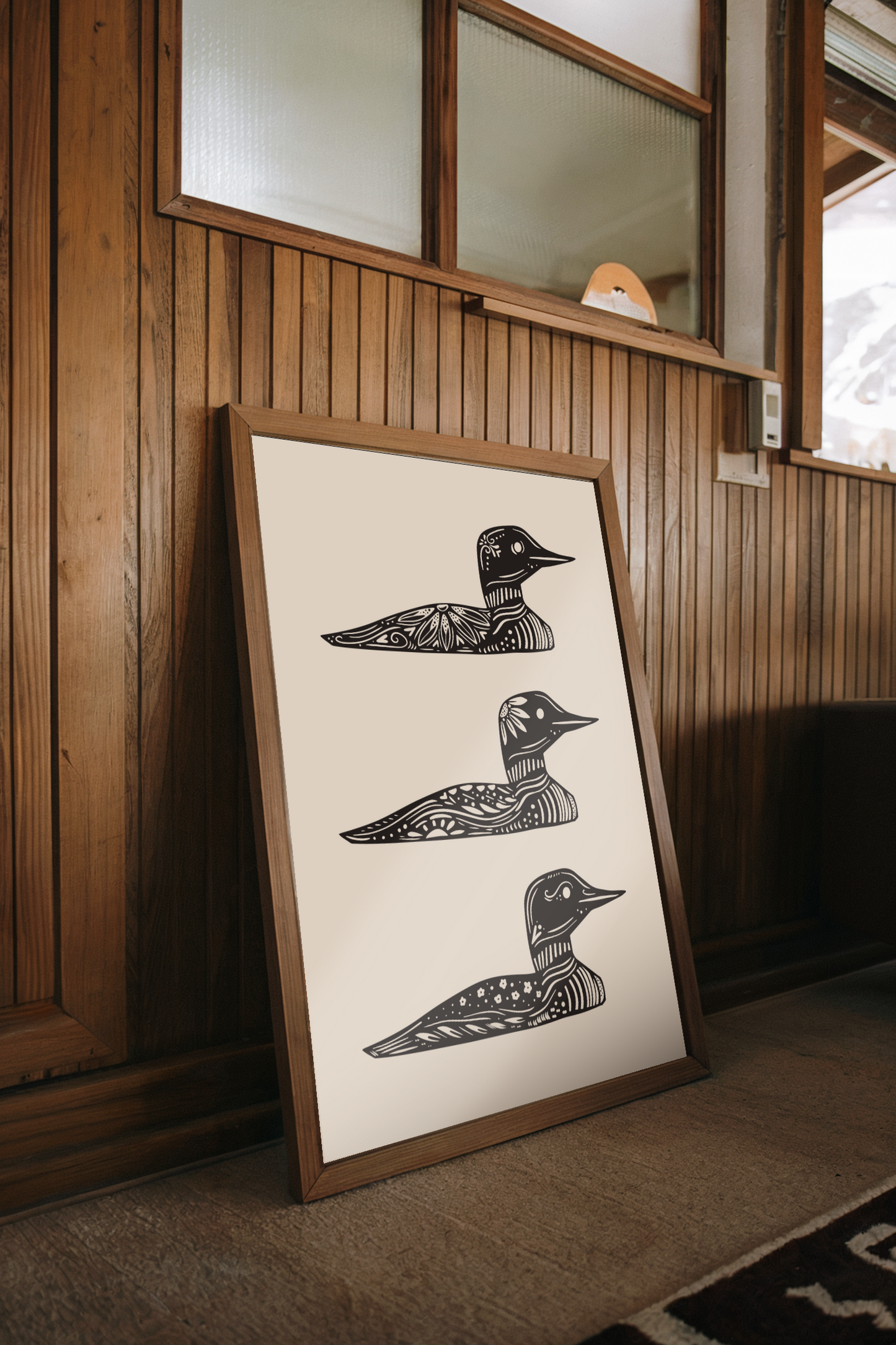 Common Loon Art Print (B&W)