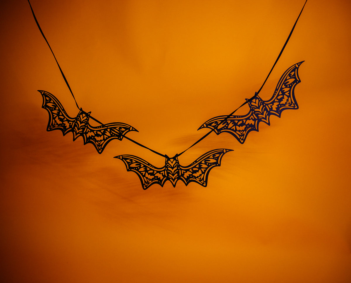 Halloween Bat Paper Garland - Set of 3