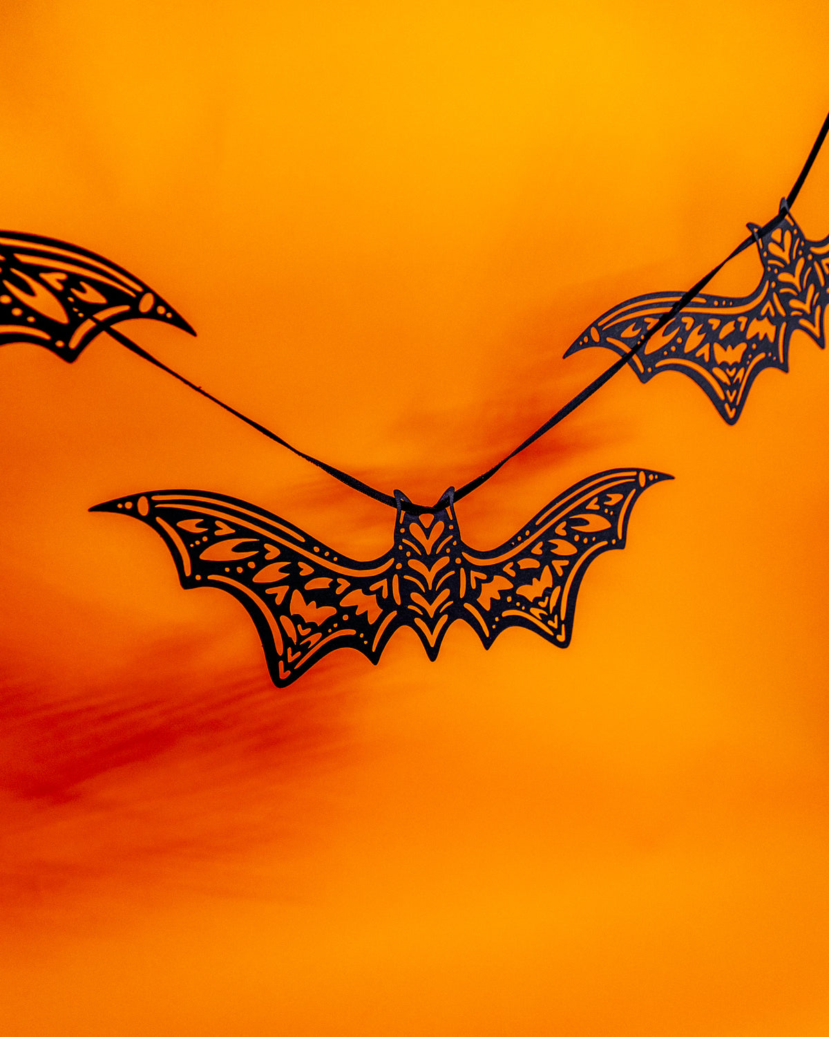 Halloween Bat Paper Garland - Set of 3