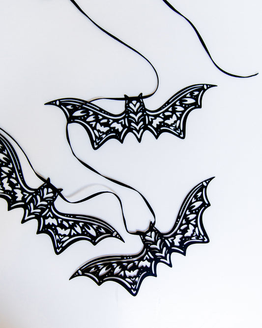 Halloween Bat Paper Garland - Set of 3