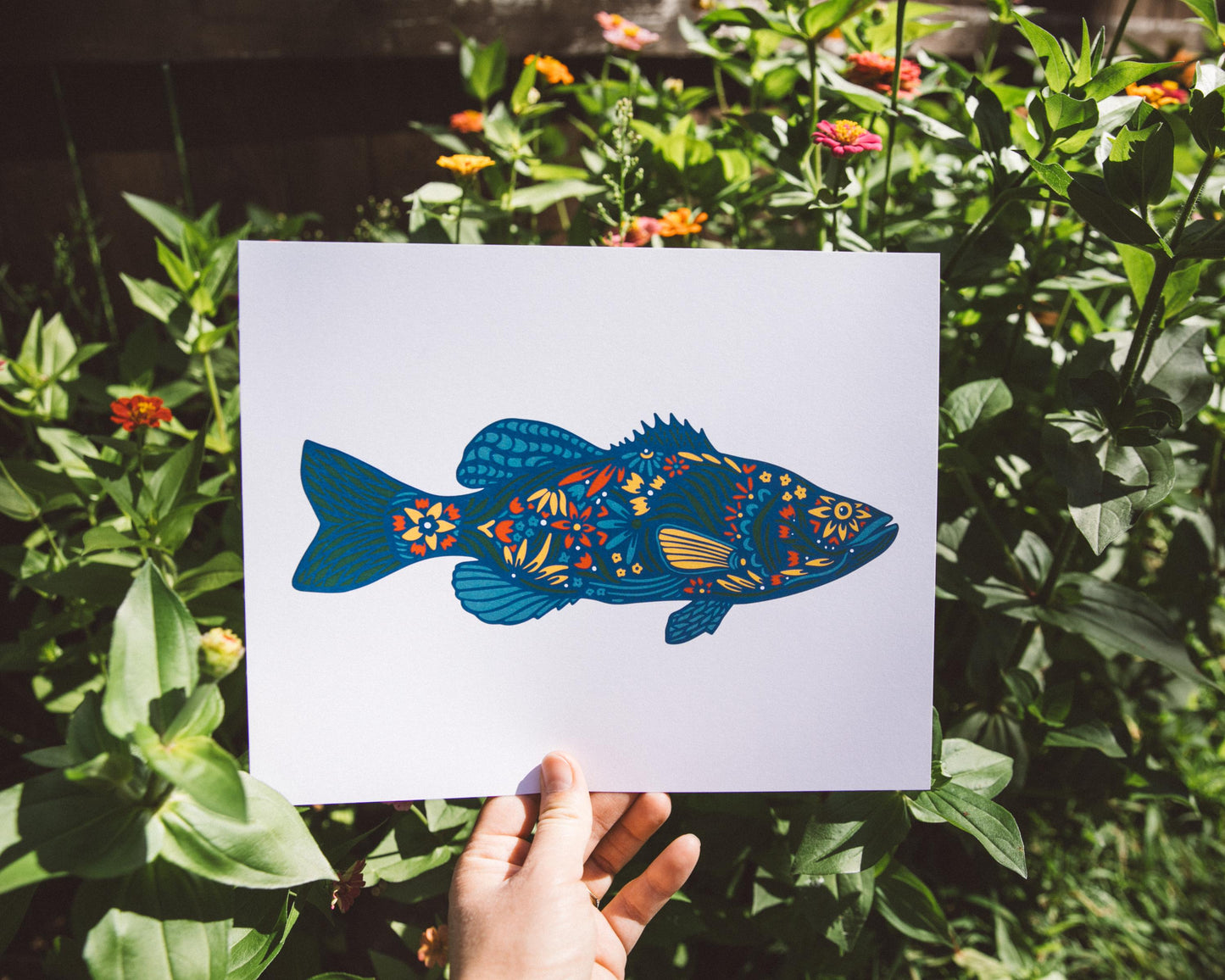 Fish Art- Fishing Decor - Minnesota Art - Lake House Art - Fishing Lover Wall Art - Bass Print