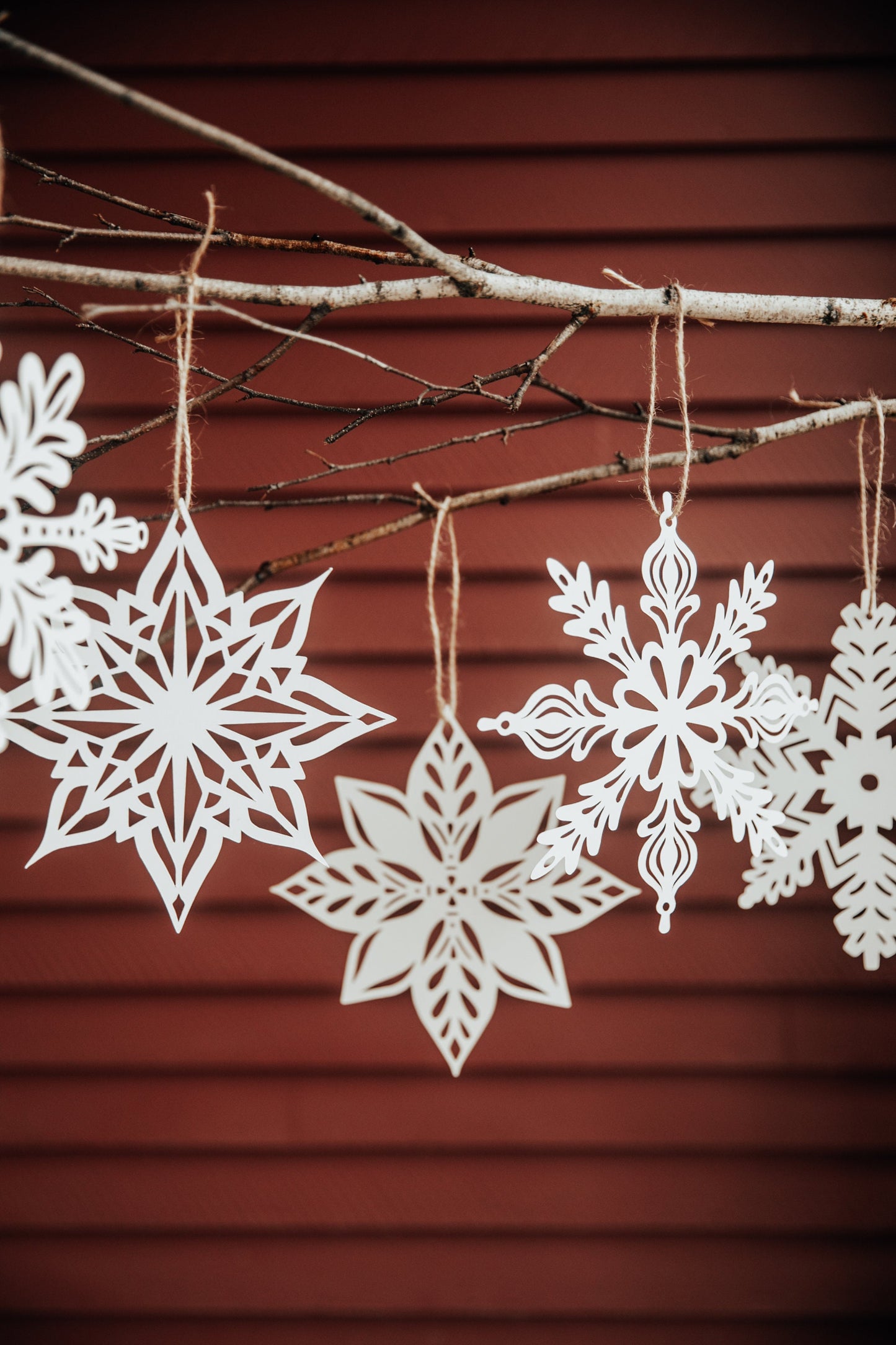Paper Snowflakes set of 5 Holiday Decor