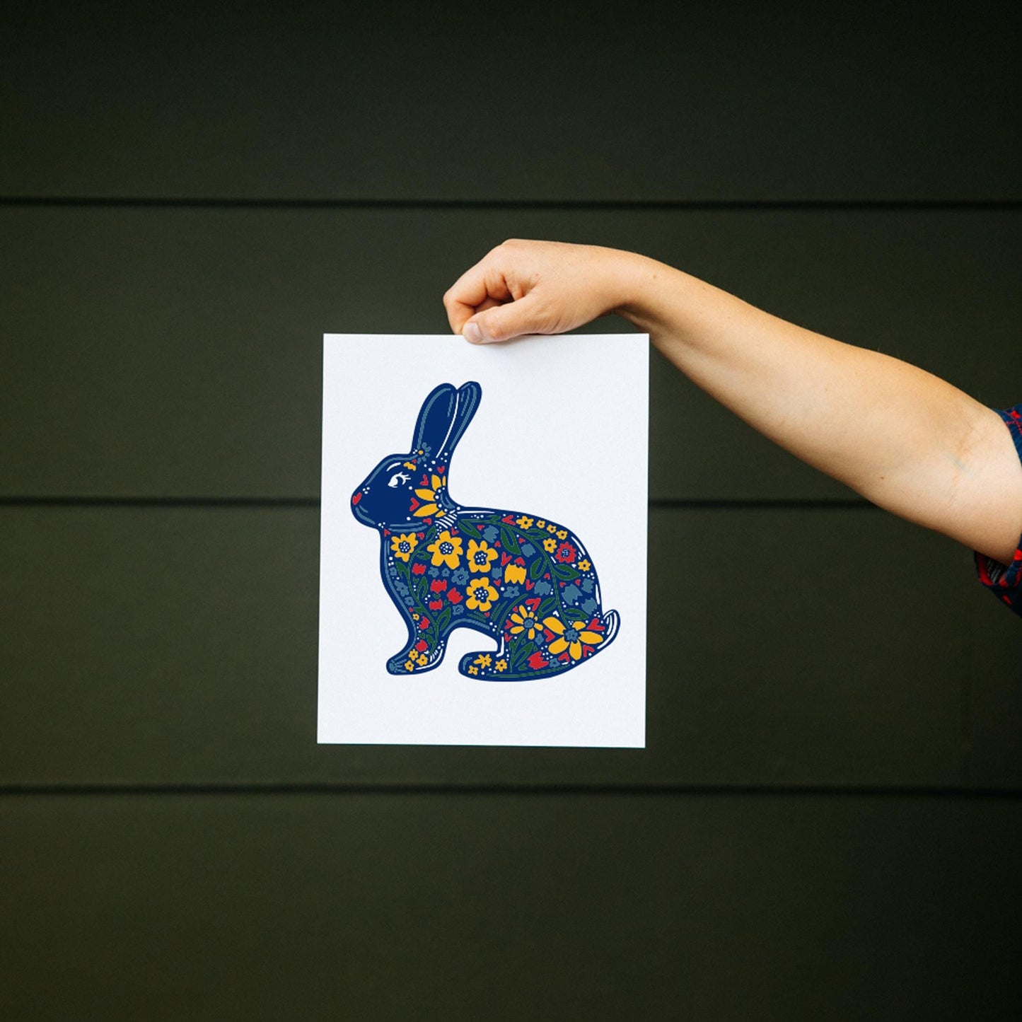 Bunny Wall Art-Woodland Nursery Art-Nordic-Folk-Scandinavian-Minimal