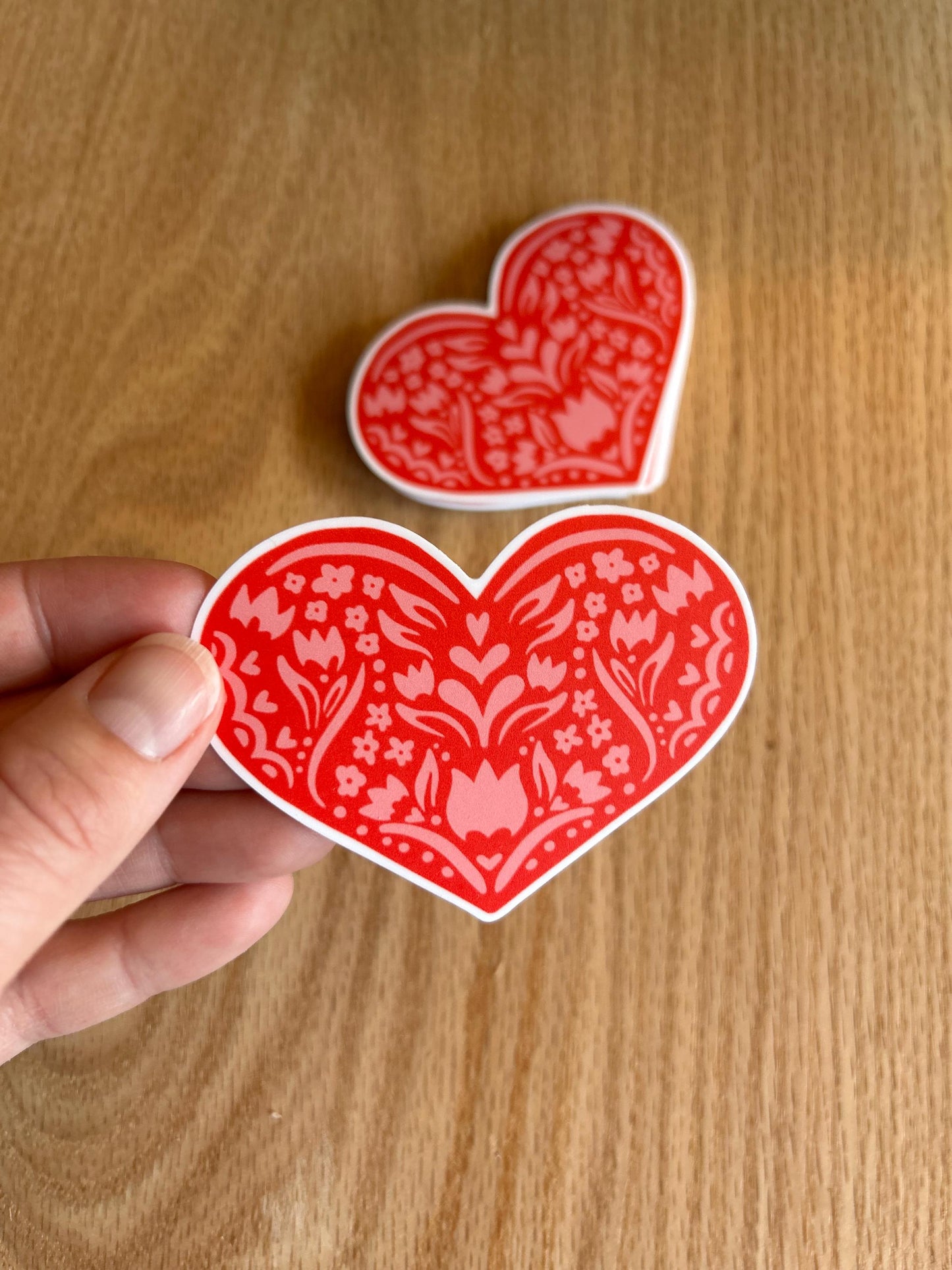 Floral Heart Sticker -Bumper Sticker - Water bottle sticker - Waterproof Sticker - Cute - Nordic- Valentine’s Day - Heart Sticker