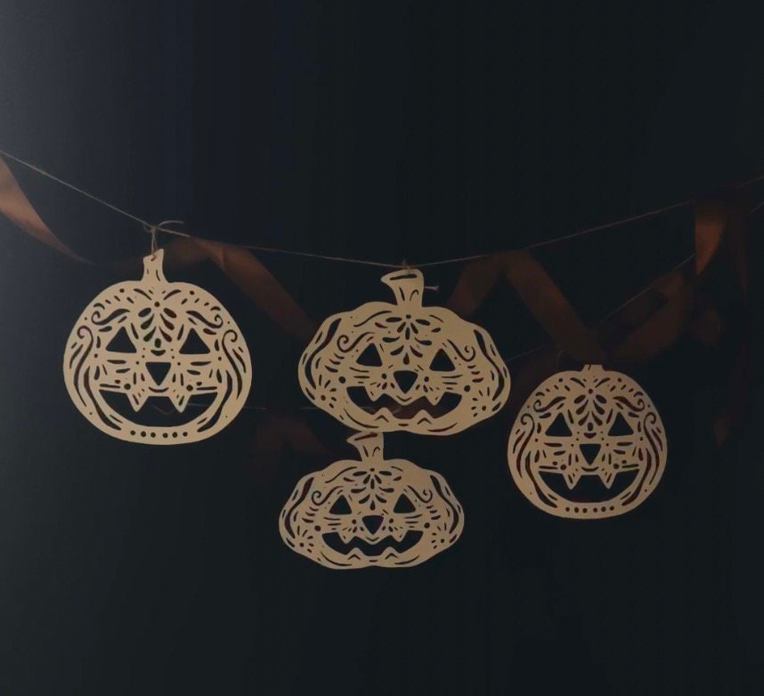 Paper Pumpkins - Halloween Decor - Fall Decor - Paper Cut Out - Fall